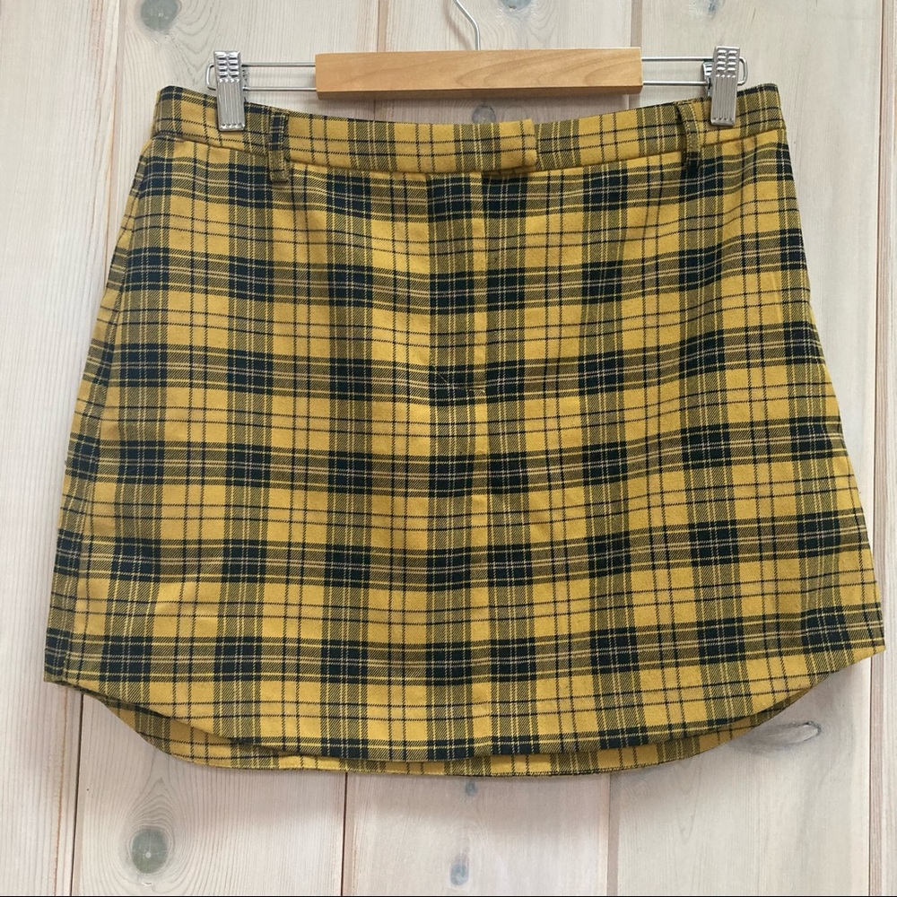 BB Dakota Yellow and Black Plaid Mini Skirt - Picture 2 of 10